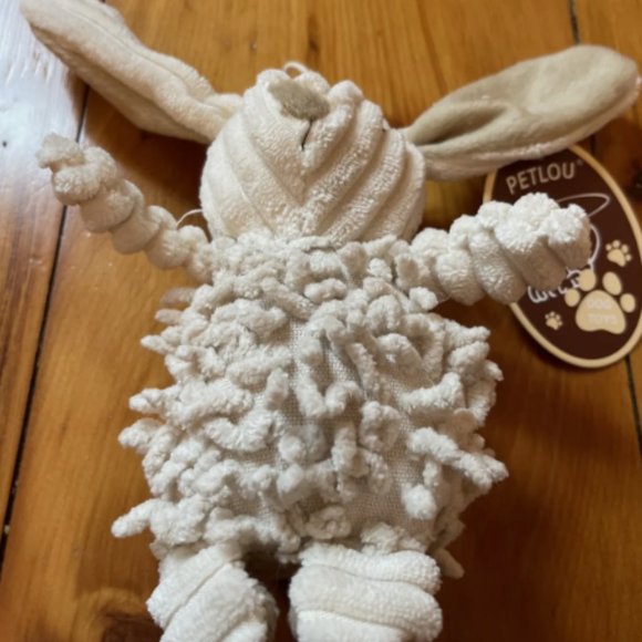 Petlou Inc. ~ Easter 8’’ Natural Rabbit ~ Squeaky Dog Toy - Picture 3 of 6